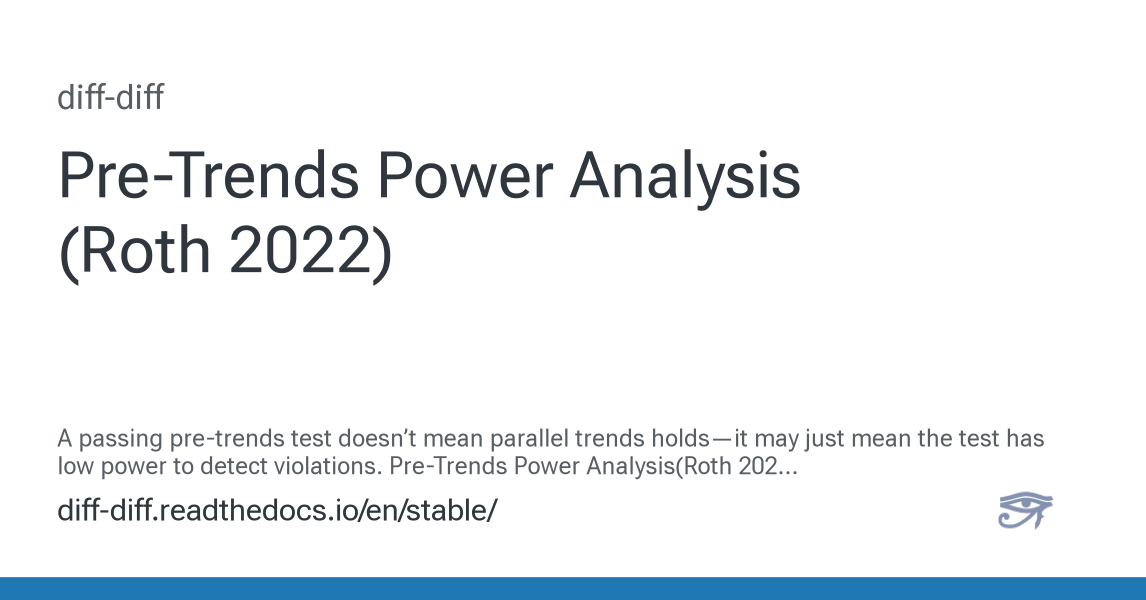 Diff Precheck Pre-Trends Power Analysis (Roth 2022) — diff-diff: Difference-in ...
